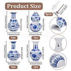4Pcs 4 Styles Porcelain Artificial Flower Hanging Vase&nbsp;AJEW-OC0005-85A