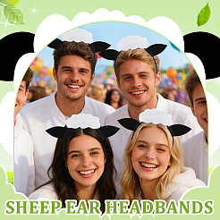 Sheep Polyester & Plastic Hair Bands for Children&nbsp;AJEW-WH0455-406
