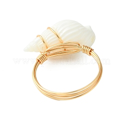 Natural Spiral Shell Finger Rings&nbsp;RJEW-TA00167