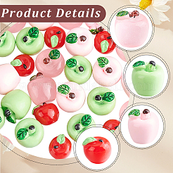 40Pcs 4 Colors Transparent & Opaque Resin Cabochons&nbsp;RESI-CP0001-15