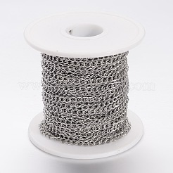 Tarnish Resistant 304 Stainless Steel Curb Chains&nbsp;CHS-K005-03P-0.6mm