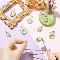 8Pcs 8 Styles Brass Enamel Pendants&nbsp;KK-CJ0005-57