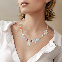100Pcs 10 Colors Glass Pendants&nbsp;GLAA-SP0001-61