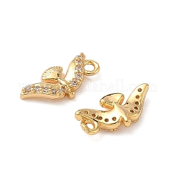 Brass Micro Pave Clear Cubic Zirconia Charms&nbsp;KK-B160-14G