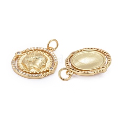 Brass Micro Pave Clear Cubic Zirconia Pendants&nbsp;ZIRC-Z011-12G