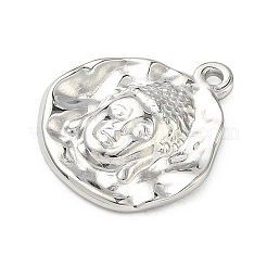 Hammered 304 Stainless Steel Pendants&nbsp;STAS-C167-01P