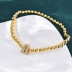 Brass Round Beads Stretch Bracelets&nbsp;BJEW-A034-05G