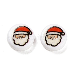 Christmas Theme Printed Opaque Acrylic Beads&nbsp;OACR-R004-01K