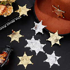 12Pcs 2 Colors Hexagram Plastic Cabochons&nbsp;AJEW-MA0001-17