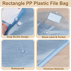 100Pcs Rectangle PP Plastic File Bag&nbsp;OFST-WA0001-03
