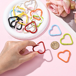 18Pcs 9 Colors Baking Paint Alloy Spring Gate Rings&nbsp;FIND-SC0017-36