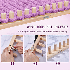 3Pcs Wood Thick Blanket Loom for Yarn&nbsp;DIY-WH0780-06