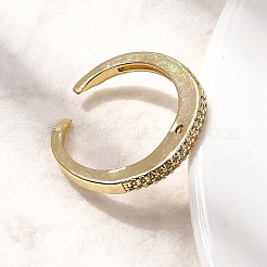 Brass Micro Pave Cubic Zirconia Finger Rings&nbsp;RJEW-P166-02G-01