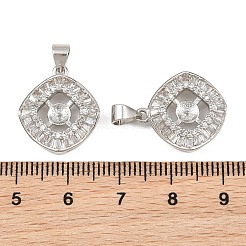 Brass Micro Pave Clear Cubic Zirconia Peg Bails Pin Pendants&nbsp;KK-CBA6A75-41P