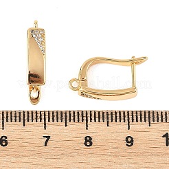 SHEGRACE Brass Micro Pave Cubic Zirconia Hoop Earring Findings&nbsp;XGRQ79416-935G