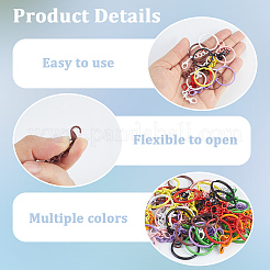 54Pcs 9 Colors Spray Printed Iron Keychain Clasps&nbsp;FIND-SC0022-77