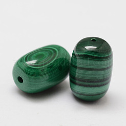 Wax Gourd Natural Malachite Beads&nbsp;X-G-I178-03-8x12