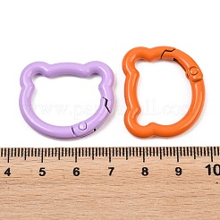 Spray Painted Alloy Spring Gate Rings&nbsp;FIND-T073-01M