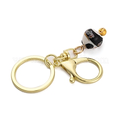 Fortune Cat Porcelain Pendant Keychain&nbsp;KEYC-G064-03C