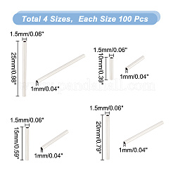 400Pcs 4 Style 304 Stainless Steel Tube Beads&nbsp;STAS-UN0049-35