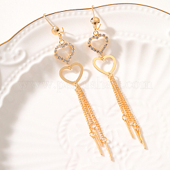 Elegant European Style Brass Heart Tassel Hoop Earrings&nbsp;UN2396