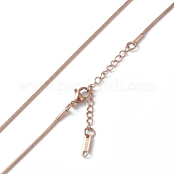 Ion Plating(IP) 304 Stainless Steel Round Snake Chain Necklace for Men Women&nbsp;NJEW-K245-016A