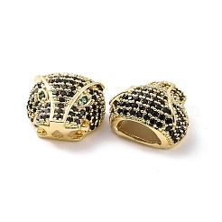 Brass Micro Pave Cubic Zirconia Beads&nbsp;KK-G444-01G