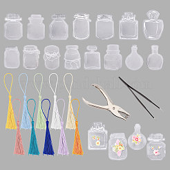 DIY Transparent Blank Bookmark Making Kit&nbsp;DIY-GL0004-21