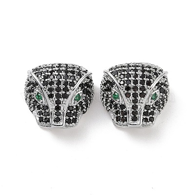 Brass Micro Pave Cubic Zirconia Beads&nbsp;KK-G444-01P-1