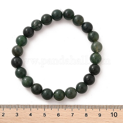 Natural Moss Agate Beads Stretch Bracelets&nbsp;BJEW-F380-01-B15-1