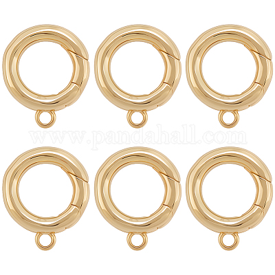 6Pcs Brass Spring Gate Clasps&nbsp;KK-SC0006-42G-02-1
