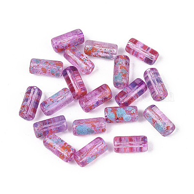 Picasso Transparent Glass Bugle Beads&nbsp;SEED-N010-02B-1