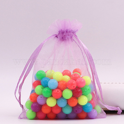 Rectangle Organza Drawstring Bags&nbsp;CON-PW0001-054A-22-1