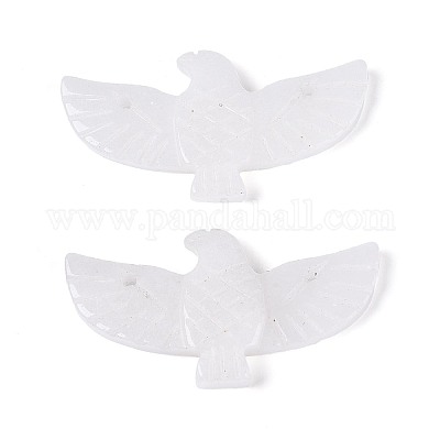 Eagle Shape Natural White Jade Gemstone Pendants&nbsp;G-P563-05E-1