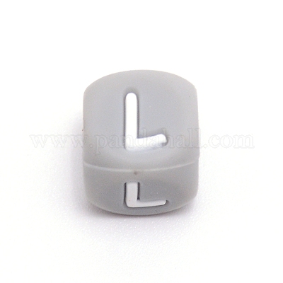Silicone Alphabet Beads for Bracelet or Necklace Making&nbsp;SIL-TAC001-01A-L-1