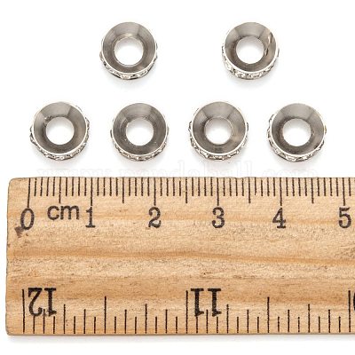 Brass Rhinestone Spacer Beads&nbsp;RB-A020-9mm-01P-1