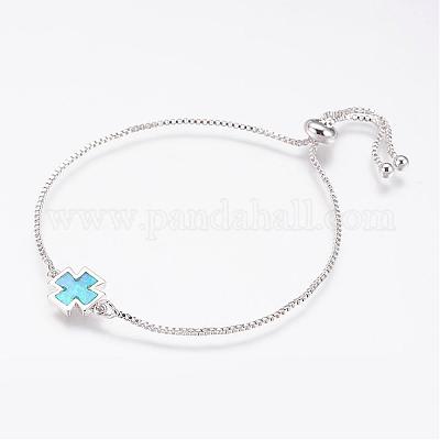 Long-Lasting Plated Adjustable Brass Slider Bracelets&nbsp;BJEW-P165-02A-1