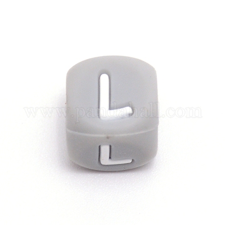 Silicone Alphabet Beads for Bracelet or Necklace Making&nbsp;SIL-TAC001-01A-L-1