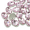 Sew on Rhinestone, Multi-strand Links, Glass Rhinestone, with Brass Prong Settings, Garments Accessories, Faceted, Oval, Platinum, Light Rose, 8x6x4mm, Hole: 0.8mm