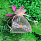 Rectangle Organza Drawstring Bags, Misty Rose, 15x10cm