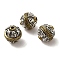 Tibetan Style Brass Beads, Round, Cadmium Free & Nickel Free & Lead Free, Antique Bronze, 12x11.8mm, Hole: 2mm