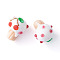 2Pcs Handmade Lampwork Bumpy Beads, Fruit Cup Cake, White, 19~20x15~16x14~16mm, Hole: 0.8~1mm