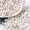 Two Tone Baking Paint Glass Seed Beads, Round Hole, Peanut, Orange, 6~6.5x3~3.5x3~3.5mm, Hole: 1~1.2mm, about 4500pcs/pound