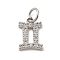 Brass Micro Pave Cubic Zirconia Charms, Constellation Charms, with Jump Ring, Cadmium Free & Lead Free, Gemini, 11.5x8x1.5mm, Hole: 3.5mm