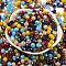 Glass Beads, Faceted, Rondelle, Mixed Color, 6x5mm, Hole: 1mm, about 280pcs/60g