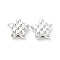 Plating CCB Plastic Beads, Star, Platinum, 18.5x20.2x9.3mm, Hole: 3mm