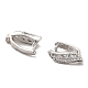 Rack Plating Brass Micro Pave Clear Cubic Zirconia Snap on Bails&nbsp;KK-G470-01P-2