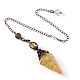Synthetic Yellow Quartz & Resin Hexagonal Pointed Dowsing Pendulums&nbsp;PW-WG7D05E-03-1