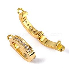 Brass Micro Pave Cubic Zirconia Enhancer Shortener Pendant Bails, Hinged Bails, with Loop, Lead Free & Nickel Free & Cadmium Free, Golden, 14x7.5x2.8mm, Hole: 1.2mm, Inner Diameter: 7.7x4.1mm