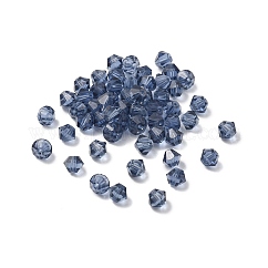 Imitation Austrian Crystal Beads, Grade AAA, K9 Glass, Faceted, Bicone, Marine Blue, 6x6mm, Hole: 0.7~0.9mm